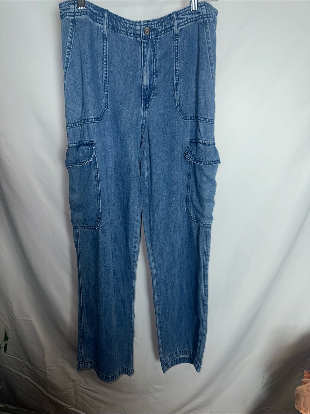 Rewash Light Blue Women's Cargo Denim Jeans